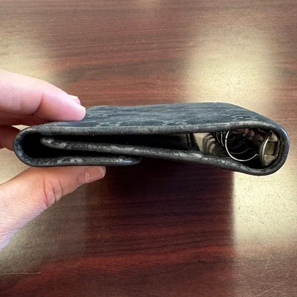 Gucci Monogram Black Suede agenda Wallet
